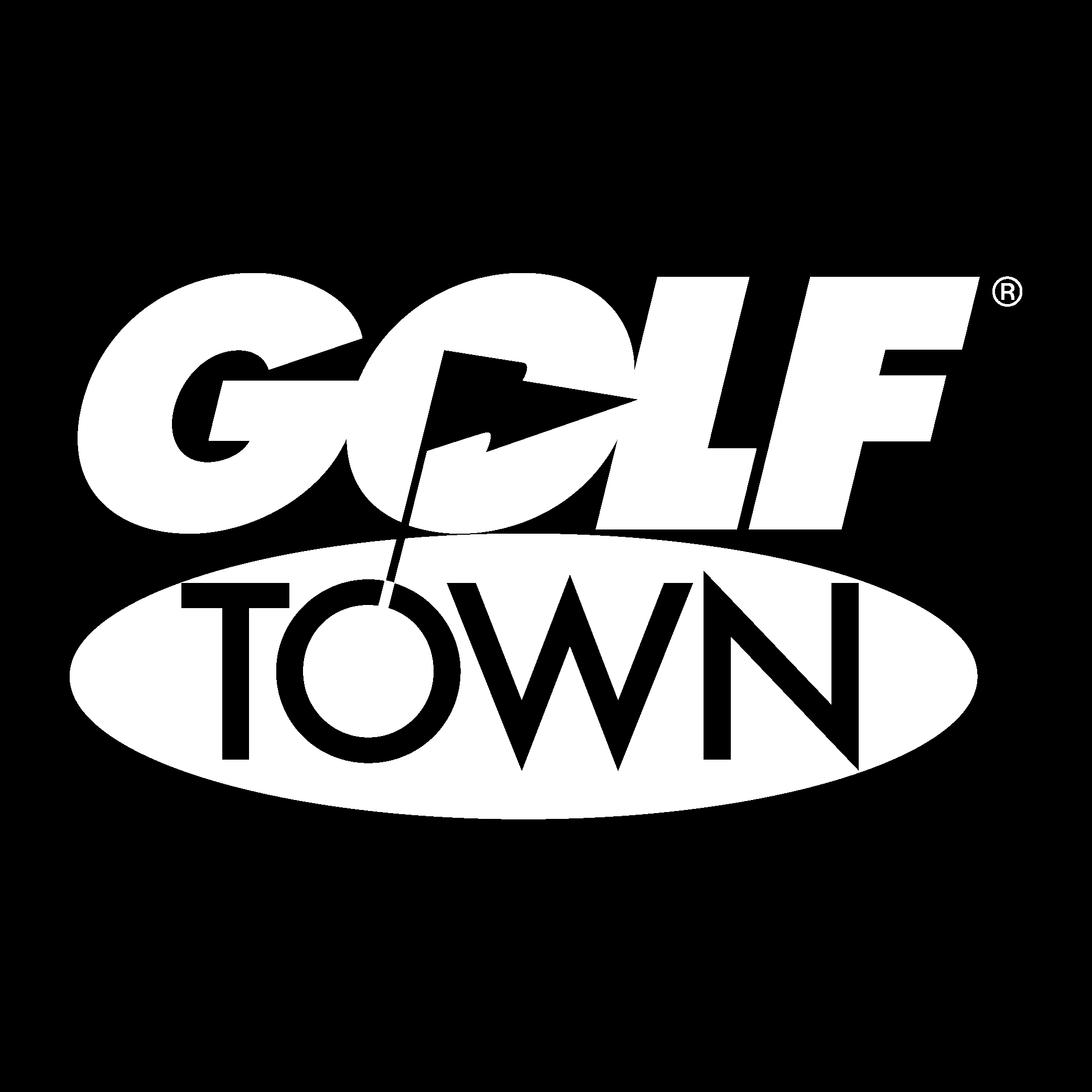 Golf Town White Logo Vector Logo